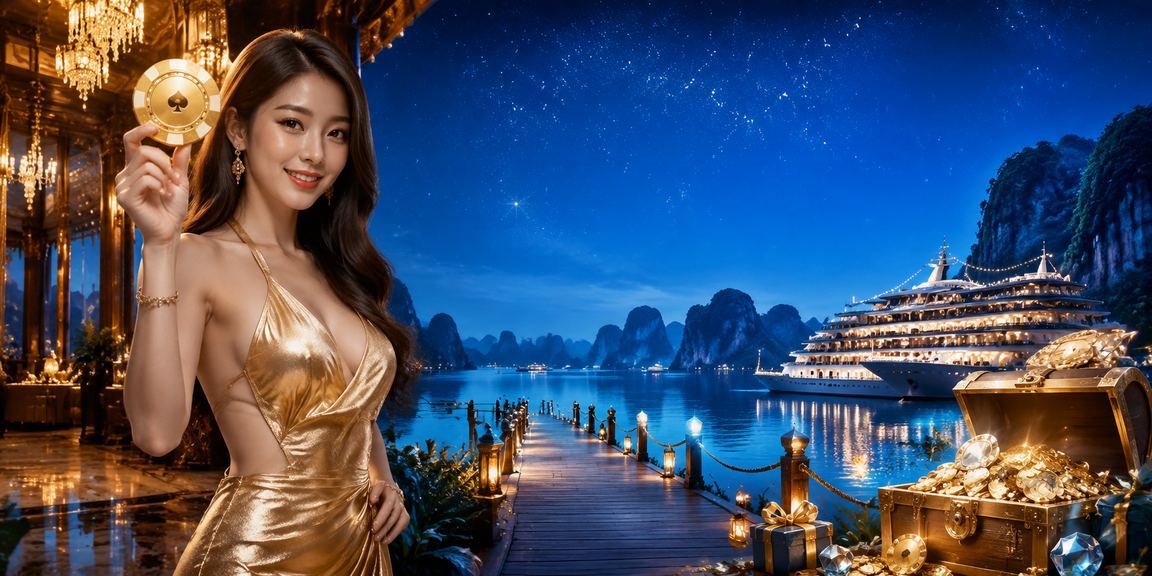 Người chơi nghiên cứu bảng kèo thể thao bên vịnh Hạ Long với điện thoại trên tay