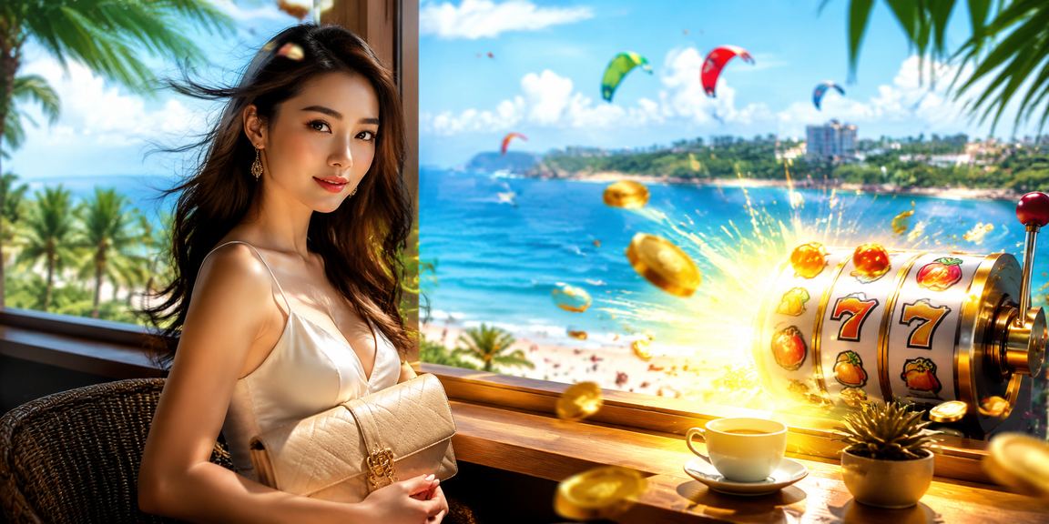Người dùng tại Mũi Né thư giãn với slot game và cà phê buổi sáng trên điện thoại