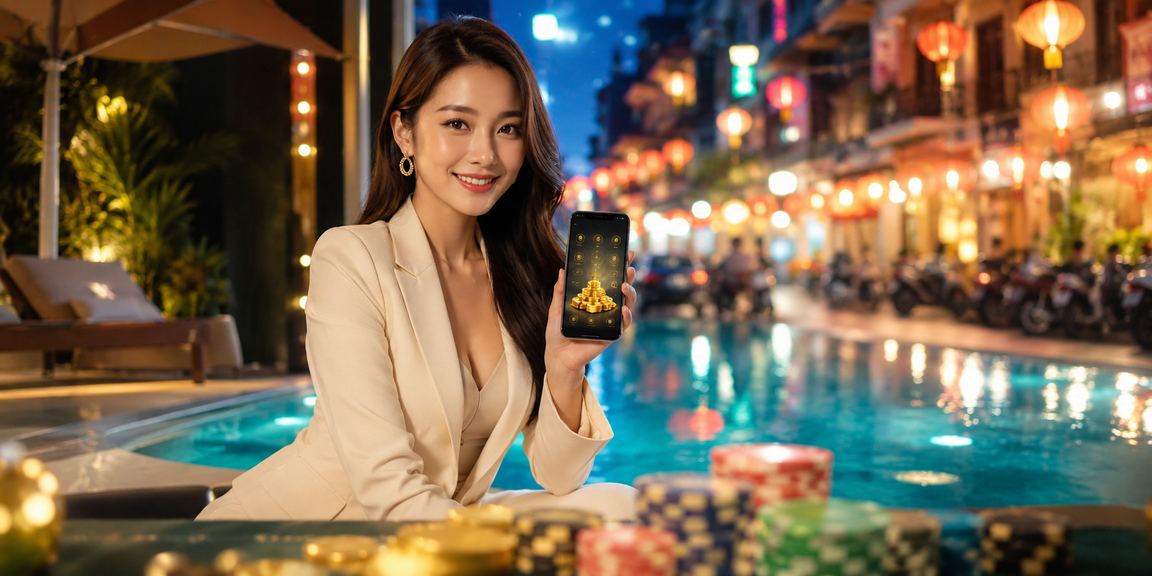 Giao diện cá cược casino trực tuyến với jackpot nổi bật trên màn hình